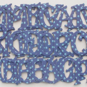 DARK BLUE Glitter Polka Dot Chipboard Alphabet Letters 1.5 inch 50 Pc Set image 3