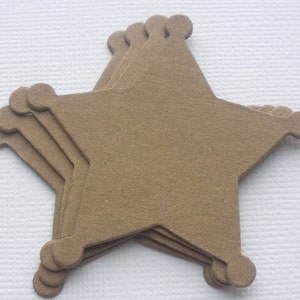 STAR BADGES - Bare Alterable CHiPBOARD Die Cuts - Police Sheriff Badge - 2 1/4&quot; inch