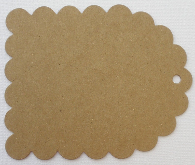 Large Scallop Tag / Album Pages Chipboard Die Cuts Bare image 0 
