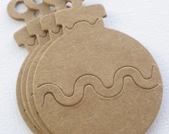 DECORATiVE ORNAMENT -  Small Christmas Ornaments  Bare Chipboard Die Cuts - 2.5" inch