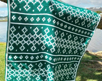 Evergreen Throw Mosaic Crochet Pattern