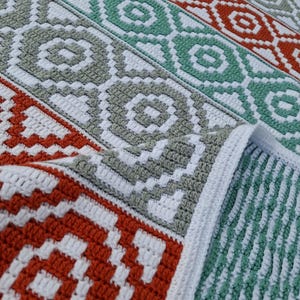 Patrón de manta de crochet con mosaico Gracia