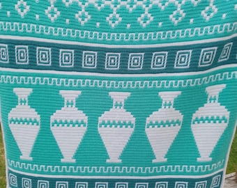 Mediterranean Blues Mosaic Crochet Throw Pattern