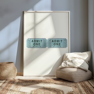Vintage Ticket Poster, zugeben eine paar Geschenk Idee, Retro Ticket Fotokopie, echter Vintage Druck, minimalistisches Dekor