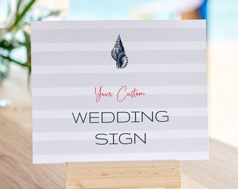 Modello personalizzato per cartello per matrimonio in stile costiero / Decorazione nautica da spiaggia (download digitale) #BHFM