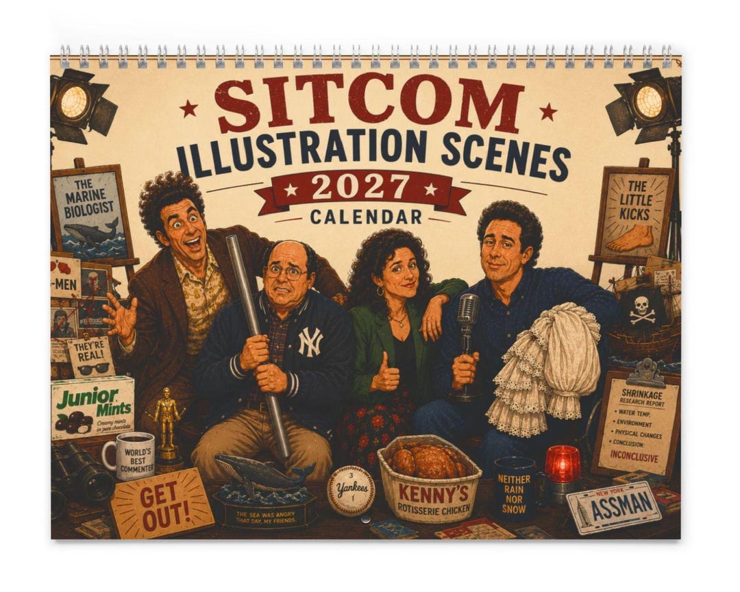 Sitcom Fanarts 2027 Sitcom Illustration Calendar | Retro 90s TV Fan Art (2 Sizes) - Etsy