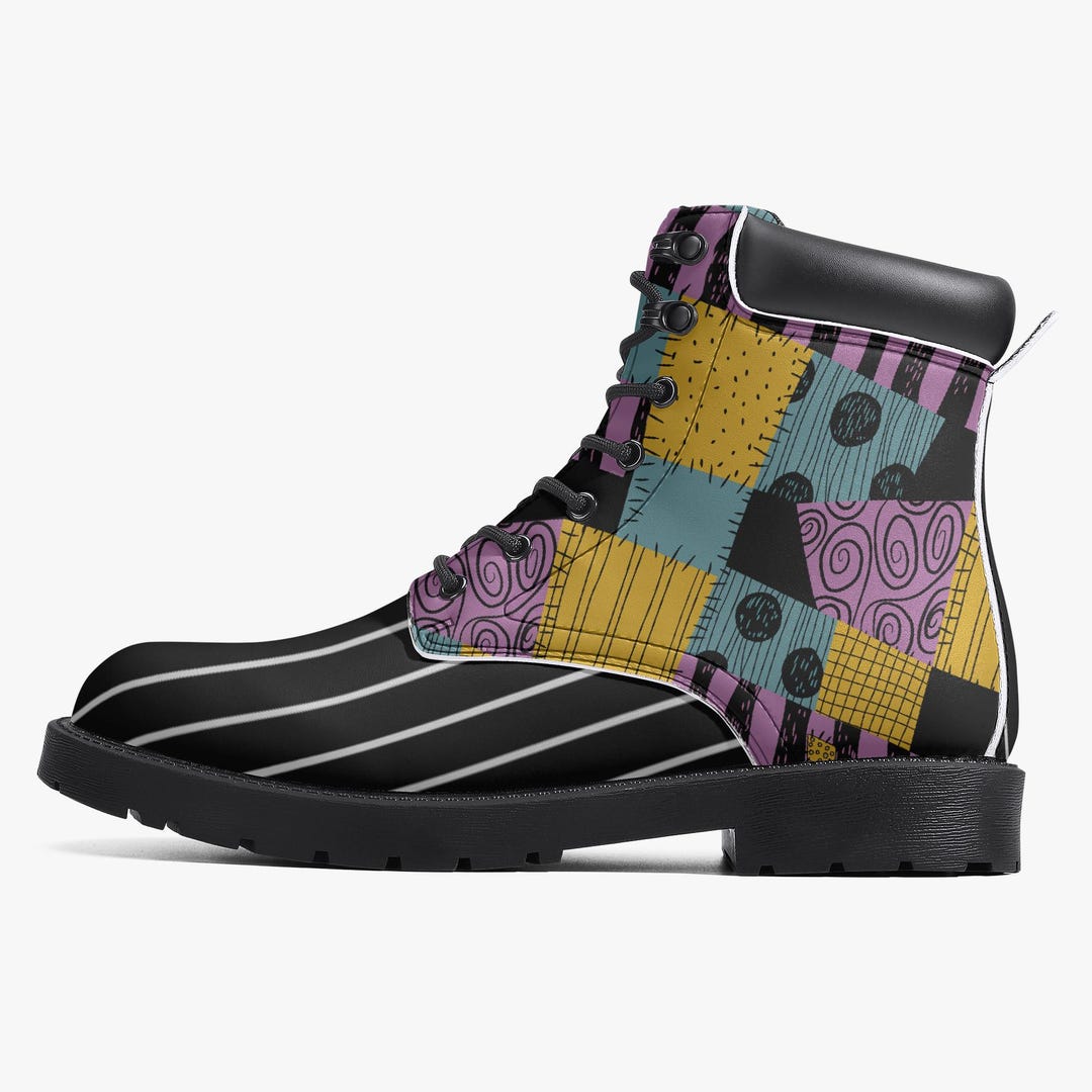 Nightmare Before Christmas Leather Boots, Halloween Boots, Sally and Jack  Skellington, Nightmare Before Christmas Gift