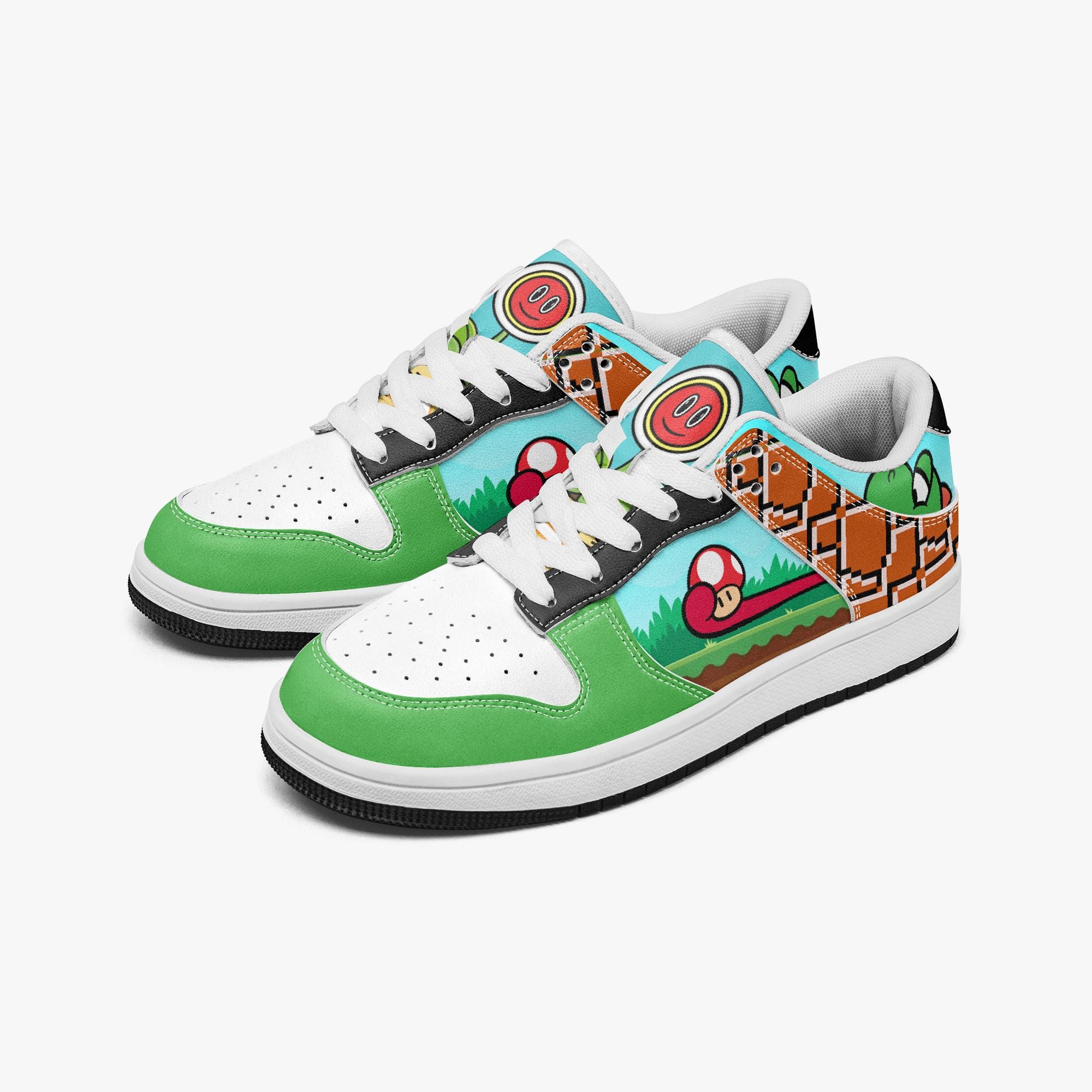 Retro Game Leather Sneakers, Nintendo Game Shoes, Unisex Vintage