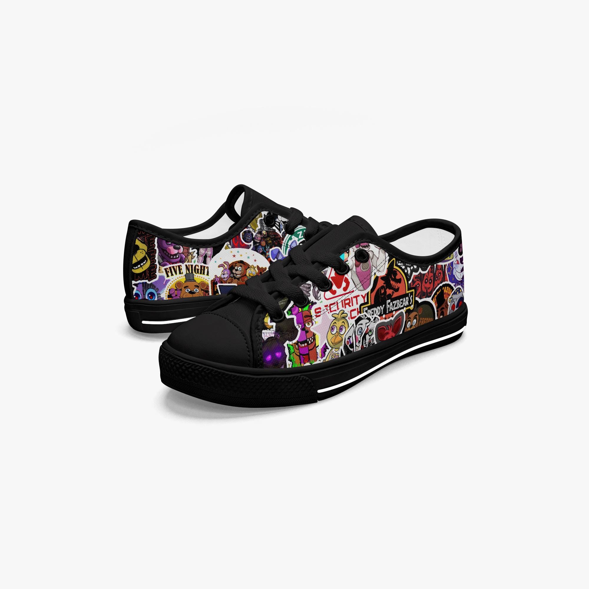 FNAF Kid's Low-top Shoes, FNAF Kids Shoes, Kids FNAF Shoes, Freddy
