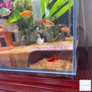 3D Printed Aquarium Corner Decoration, Aquarium Accessories, Underground Shrimp and Isopod Cave Fish Tank Waterscape Decoration, Gift