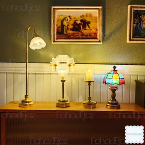 Miniatur Puppenstube Gold Swivel Light Miniatur Deckenleuchte Batteriebetriebenes Puppenhaus Lampe Puppenhaus Lampe LED-Licht 1:12 Miniaturen