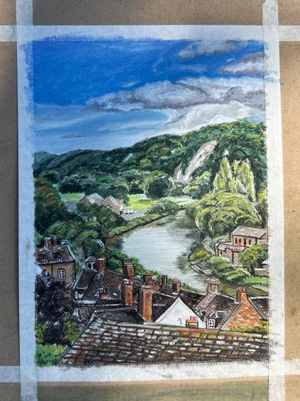Bridgnorth - pastel original drawing