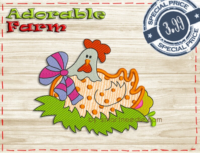 Adorable farm hen machine embroidery design applique 5x7 hoop etsy Adorable farm hen machine embroidery design applique 5x7 hoop etsy