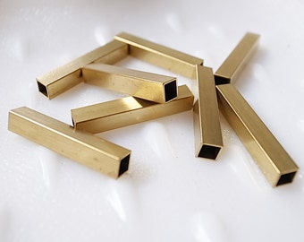 8 piezas de tubo de latón en bruto de forma cuadrada 5x5x30mm
