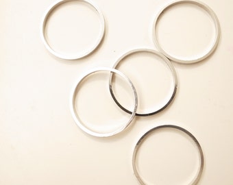 10 pieces of brass circle ring 29 x2.5 mm plated in steel color