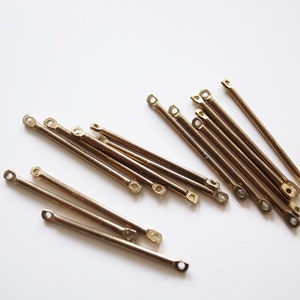 Raw brass connector bar round wire 30x1.5mm image 3