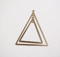 50 SETS  brass triangle inside triangle die cut stamping charm 30x35x0.5 mm (the large one) with hole product logo