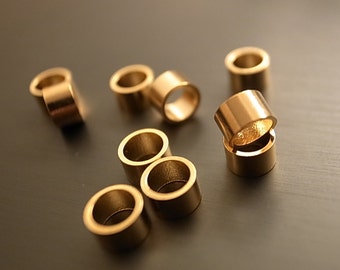Latón bañado con cuenta de color dorado en forma de cilindro Cuenta espaciadora de 5x5x3 mm en color ORO
