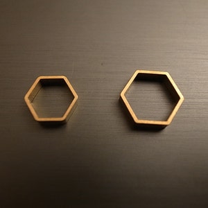 15 pieces of newly made cut raw brass tube outline charm in hexagon shape geometric 9x10x2.5mm wide larger size image 4