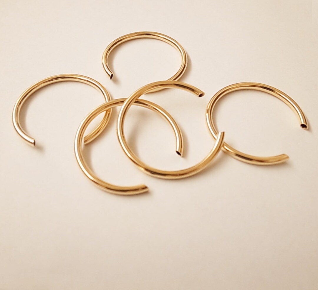8 Pcs of 18k Gold Over Brass Tube 3/4 Circle 40mm Across Lead Etsy UK