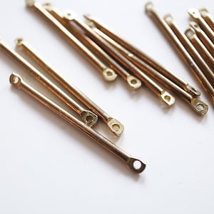 Raw brass connector bar round wire 30x1.5mm