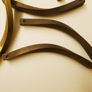 6 pieces of vintage shoe making part SOLID brass twisted swirl  60 mm long necklace pendant with hole nature oxidized