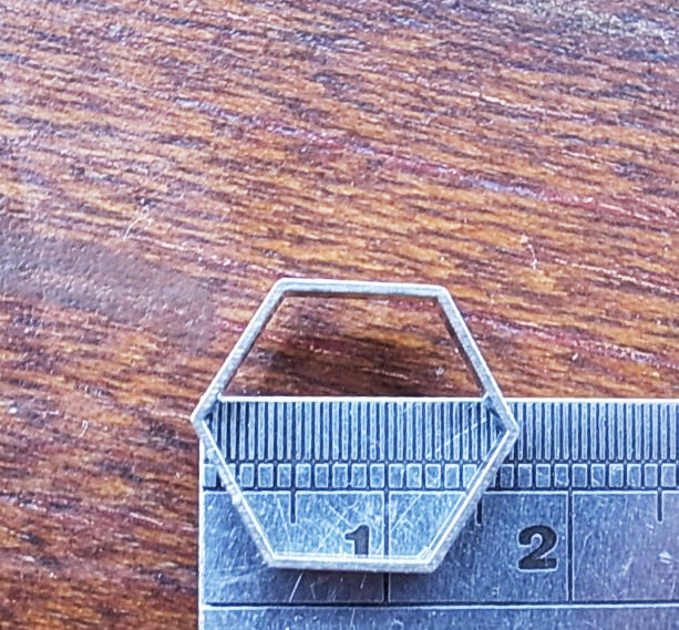 12 Pcs of 24k Gold Over Brass Charm in Hexagon Shape 15x Etsy