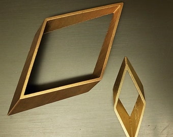 2 large rhombus charm heavy - large 90 x 45 x 3mm