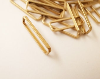 15 piezas de delgado tubo de latón en bruto contorno encanto en forma geométrica rectangular 20 x 6 mm