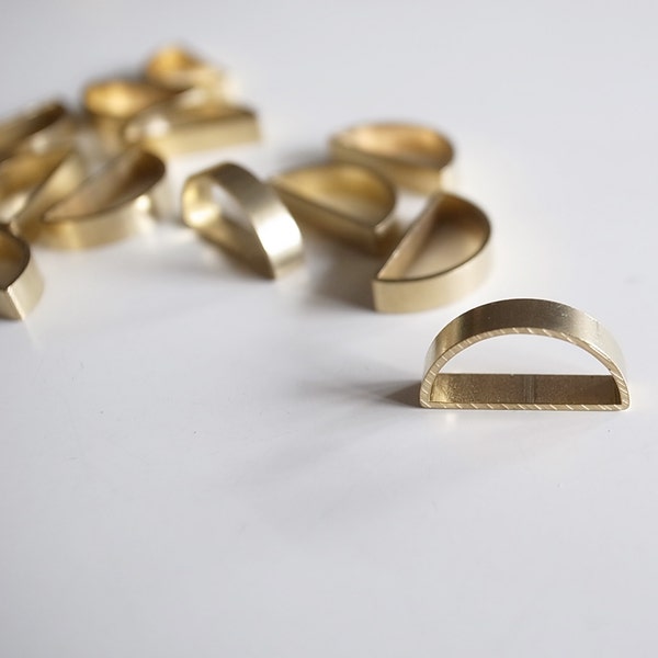 12 pieces of newly made cut raw brass tube outline charm in shape half circle moon 12x6x2.5mm
