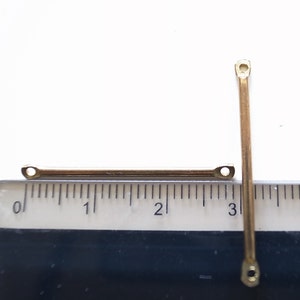 Raw brass connector bar round wire 30x1.5mm image 2