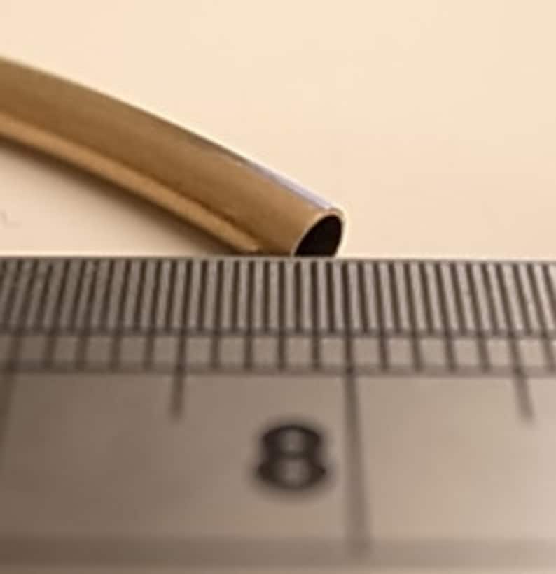 10 pieces of vintage cut raw brass long tube round shape curve bead cap 4x80 mm across
