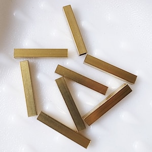 20 pieces of newly made raw brass tube square shape bead cap 5x5x30 mm long cube image 3