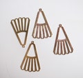 20 die cut brass charm fan shape 32 x 21mm charm product logo