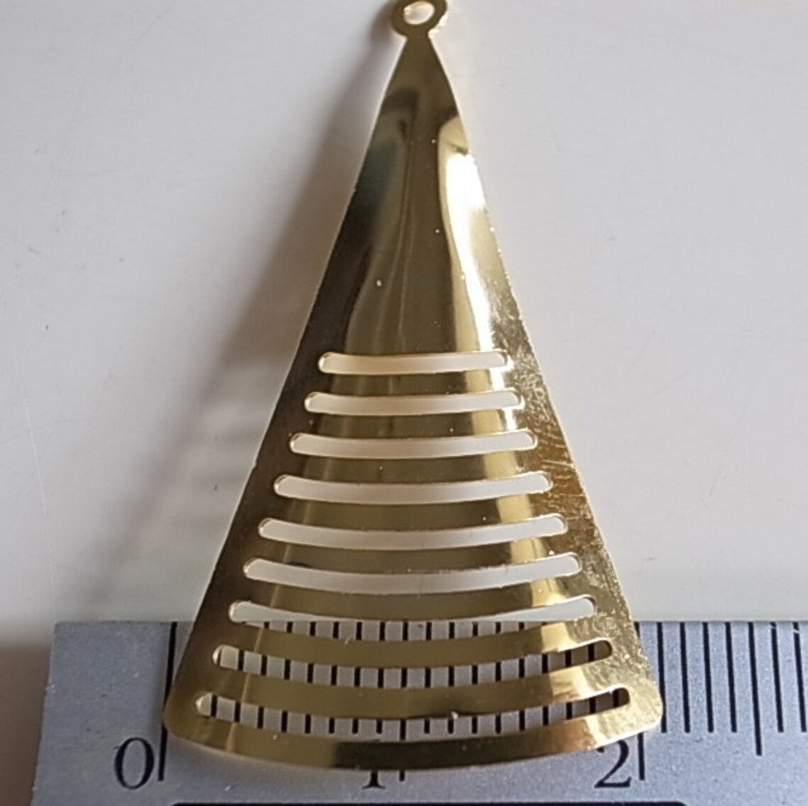 10 Pcs Triangle Drop With Curve 38 X 20 Mm Long Fan Shape in Gold Color ...