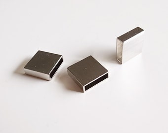 10 piece of newly made thick brass tube flat rectangular shape box cube 3x10x10 mm Plated in steel color