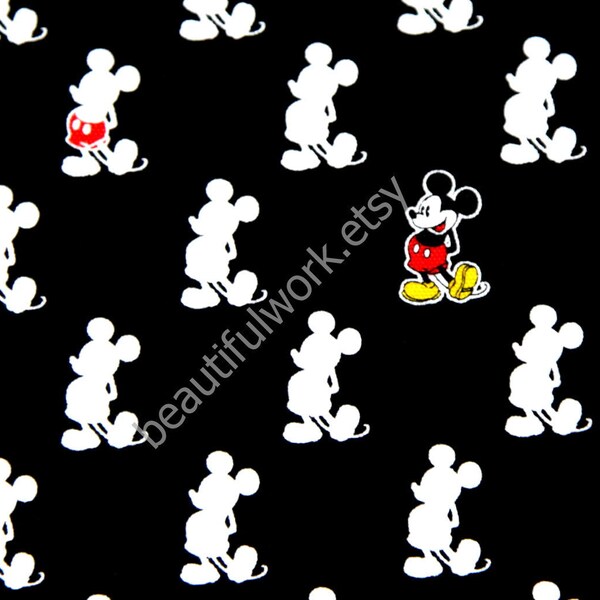 Disney Cartoon Mickey Mouse  Print Japanese fabric set of 2 pieces of Fat Quarter