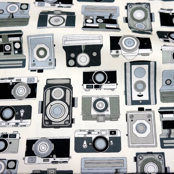 Camera Print Japanese Fabric A10