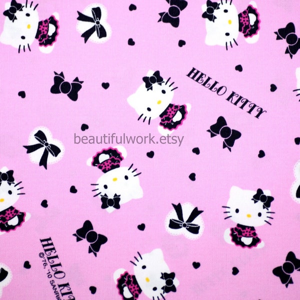 Hello kitty fabric Hello kitty and bow pink