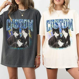 Custom Pet Gift, Pet Photo, Pet Face Shirt, Custom Cat Shirt, Dog Remembrance, Dog Loss Gifts, Vintage Bootleg Pet Shirts, Cat Lovers Gift