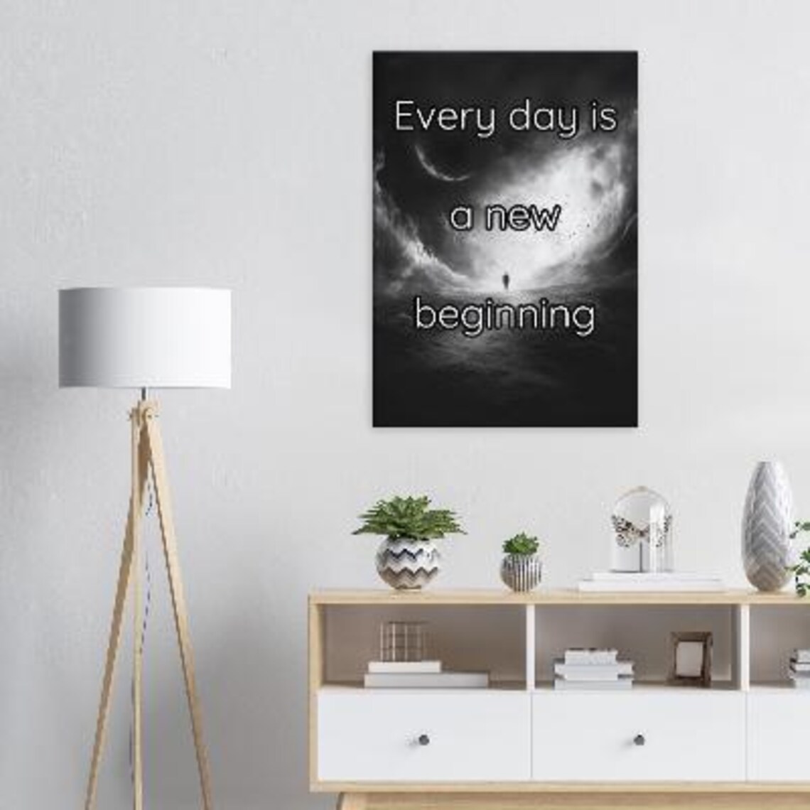 Black and White Inspirational Quotes : Every Day is a New Beginning - Etsy