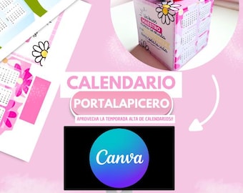 3in1 2025 Calendar Template Printable Pen Holder Editable in Canva