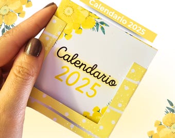 MINI CALENDAR 2025 yellow printable calendar PDF print