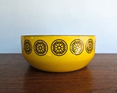 Fissler Asta Large 8 quot Yellow Enamel Bowl w Medallion Motif, 1960s Germany