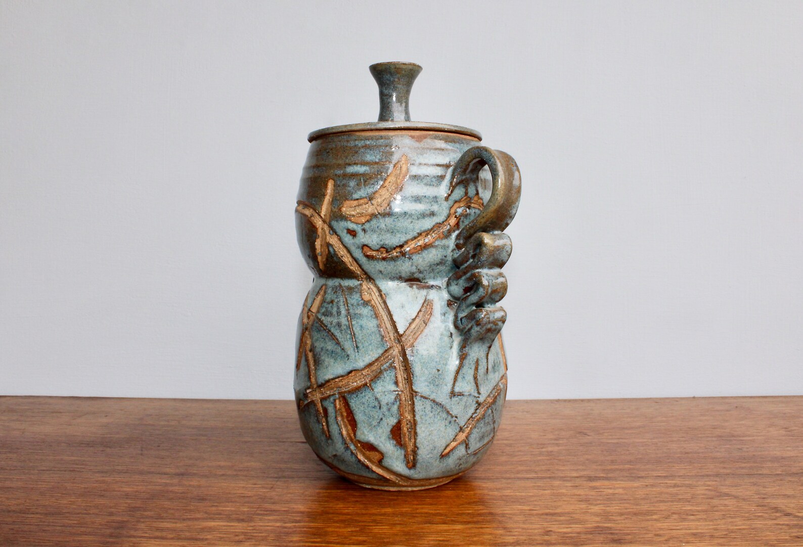Vtg 1975 Yvonne Ayers Pottery Studio Pottery Jar W/ Moroccan Etsy