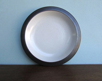 7.22" Edith Heath Pottery of California, Brown & White Rim Line, Salad Bread Plate , American Modern Design