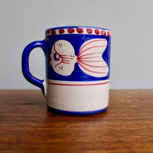 1984 Campagna Mug - 11oz Fish Royal Blue (Pesce) Solimene Vietri, Vietri Dinnerware Crafted in Italy