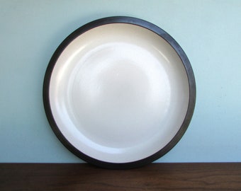 14" Edith Heath Pottery of California, Brown & White Rim Line, Large Charger , American Modern Design