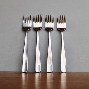 4 Dinner Forks Gense Facette - Folke Arström Designed Vintage Stainless Steel Flatware Crafted in Sweden