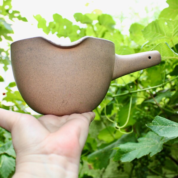 Vtg Edith Heath 30oz Pouring Bowl - Pottery of California, Sandalwood #310 Batter Pourer, Vellum Matte Finish, American Modern Design